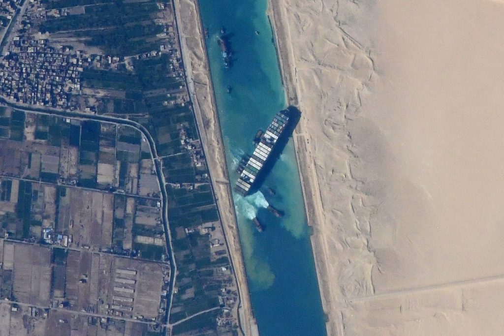 Ever Given In Suez Canal Viewed From Iss (cropped) 3 To 2